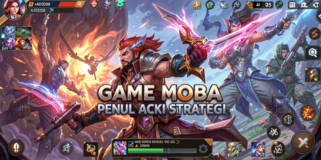 Tampilan gameplay seru dan strategis dari game MOBA.