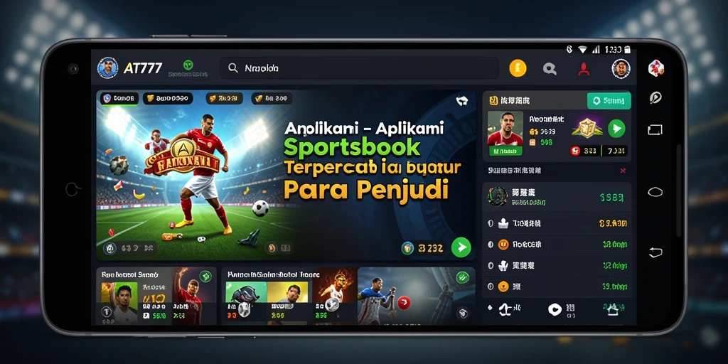 Screenshot menunjukkan antarmuka AT777 dengan fitur taruhan olahraga yang menarik.