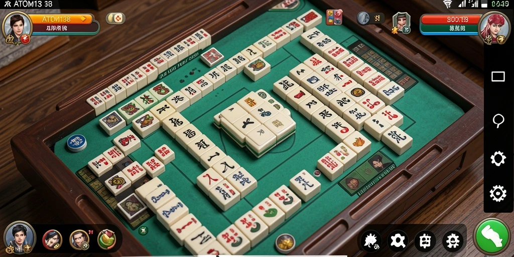 Screenshot gameplay ATOM138 yang menampilkan momen seru bermain Mahjong.