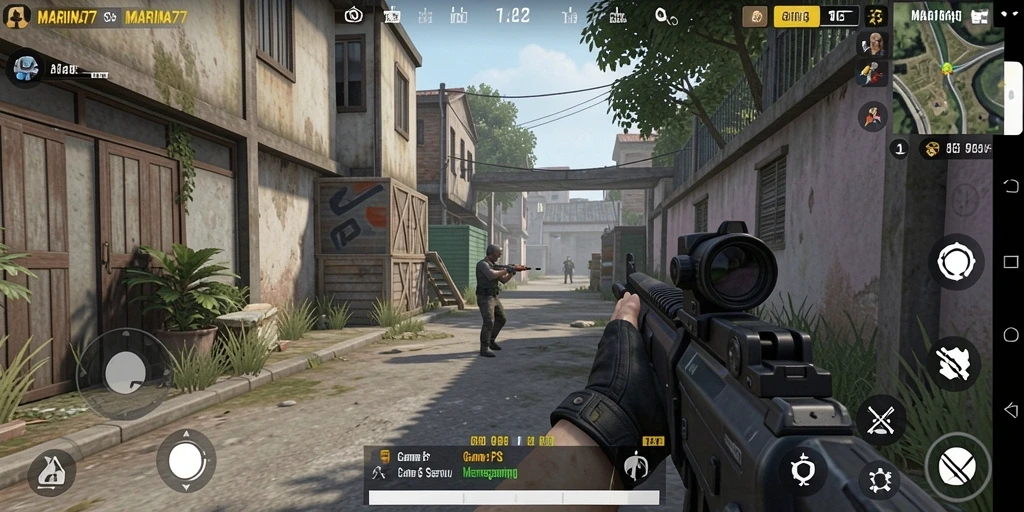 Gameplay MARINA77 dengan aksi tembak-menembak yang seru
