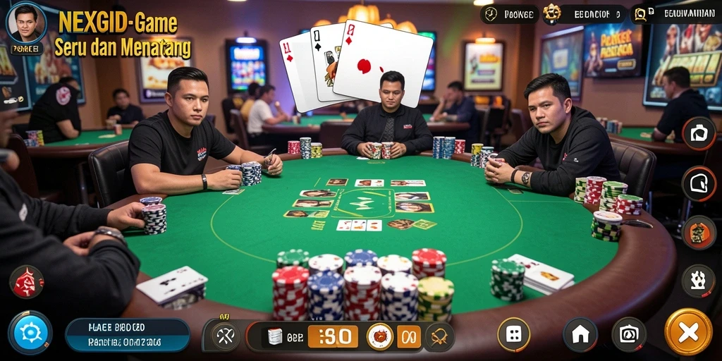 Tampilan gameplay poker yang menarik dan dinamis di NEXGID.