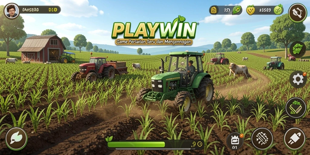 Screenshot menampilkan gameplay menarik dari pertanian di PLAYWIN.