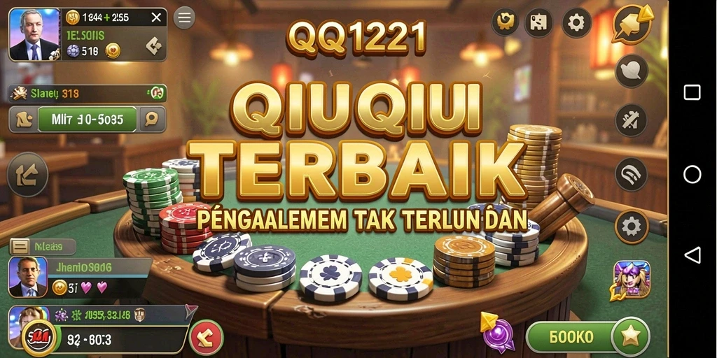 Screenshot menunjukkan gameplay seru QQ1221 dengan kartu QiuQiu.