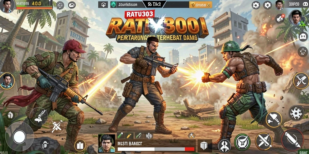 Tangkapan layar gameplay RATU303 yang menampilkan aksi Battle Royale yang mendebarkan.