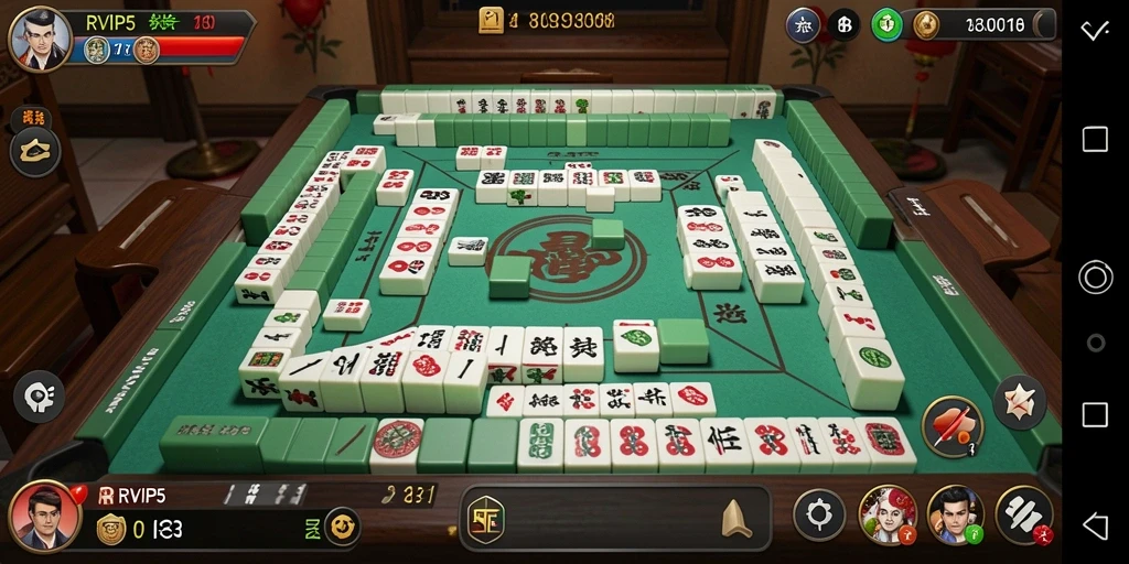 Tampilan screenshot dari gameplay Mahjong yang menegangkan dan menarik di RVIP5.