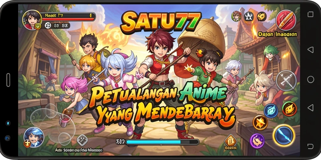 Screenshot menampilkan aksi seru dalam game Anime SATU77.