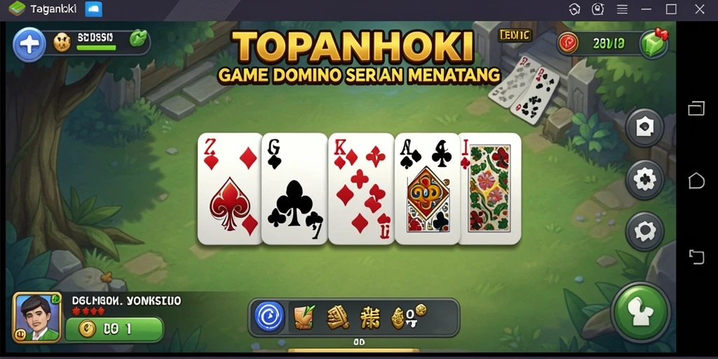 Screenshot gameplay TOPANHOKI yang menunjukkan serunya bermain Domino.