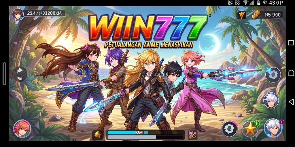 Tampilan gameplay yang seru dengan karakter anime menarik.