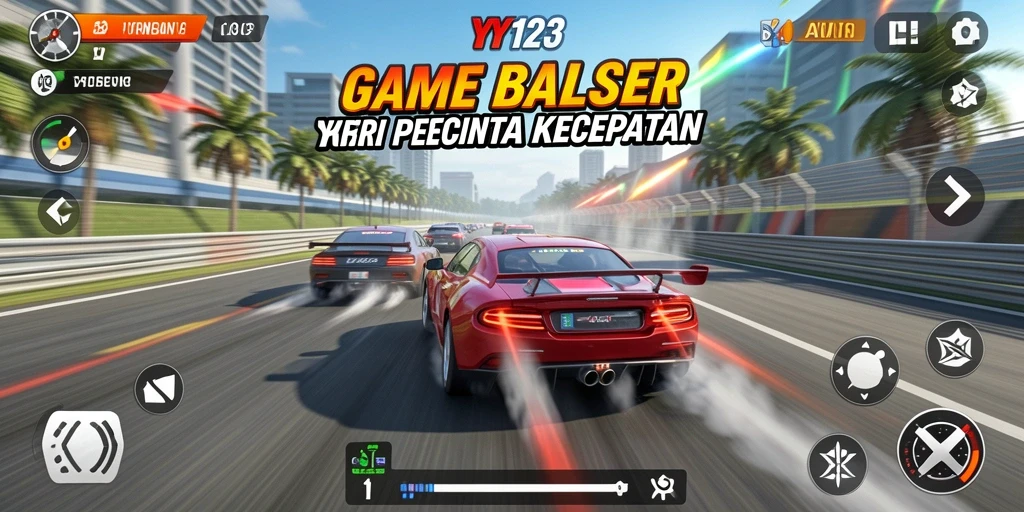 Screenshot gameplay <strong>YY123</strong> menunjukkan momen seru dalam balapan yang menegangkan.